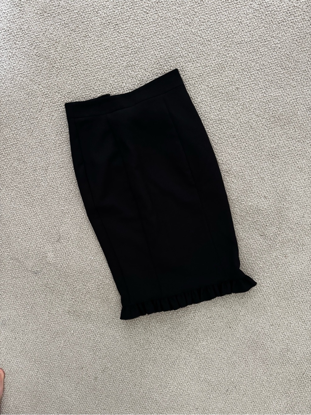 Reiss Black Pencil Skirt with Ruffle Hem